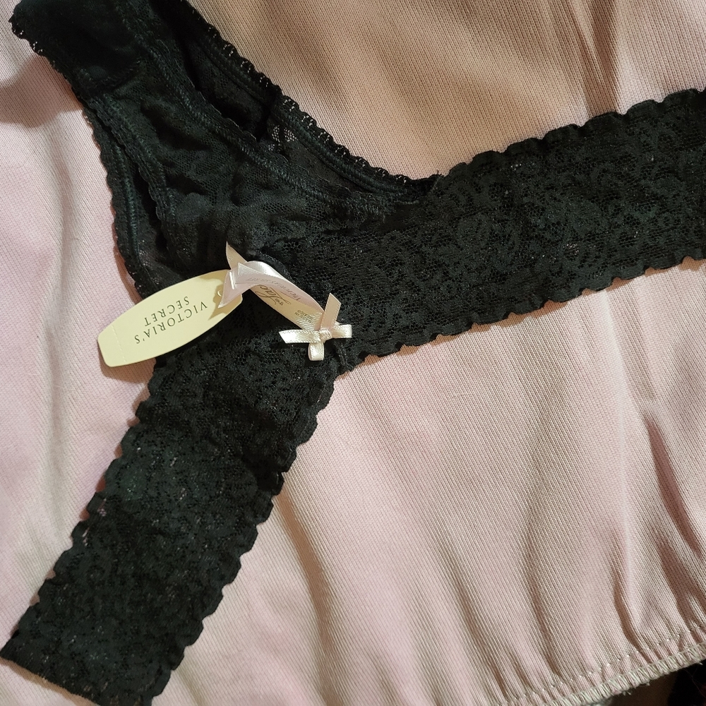 Victoria's Secret Black Lace One Size Panties